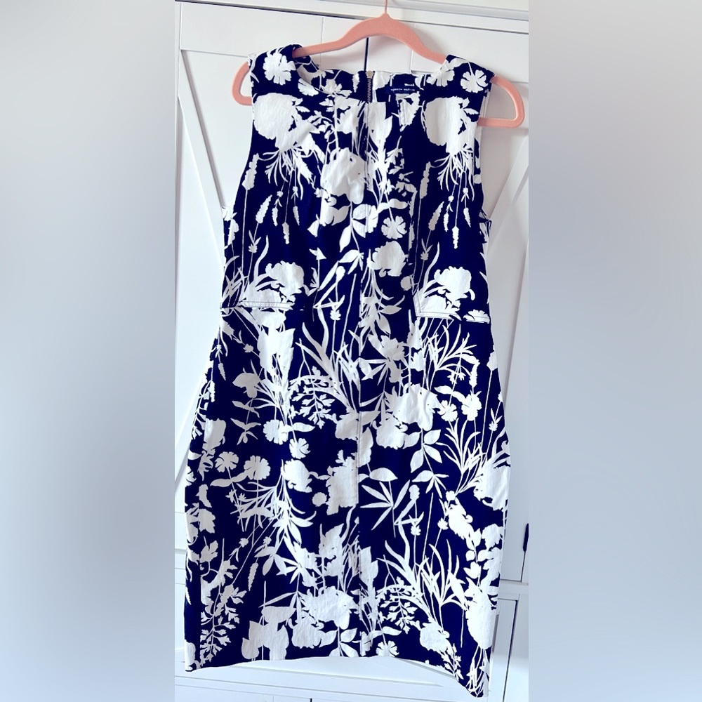 Tommy Hilfiger navy and white floral pattern dress, size 14